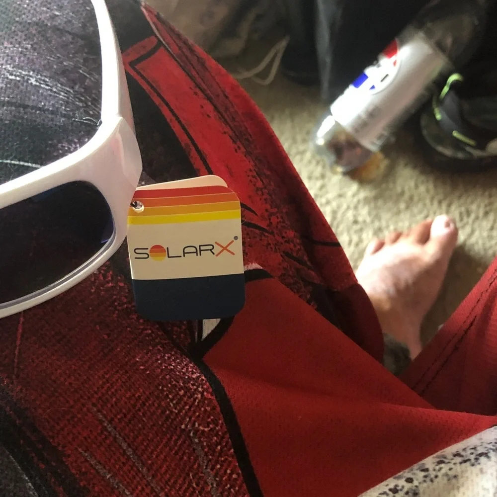 Men White Sunglasses with Dark Lenses